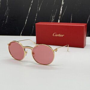 NEW  CARTIER CT0274S 003 CARTIER GOLD/RED TITANIUM WOMEN CARTIER SUNGLASSES